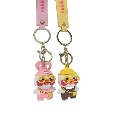 China Cute Style Cute internet celebrity Little Yellow Duck Keychain Pendant Cartoon Duck Couple Car Keychain Pendant Creative Gift for sale