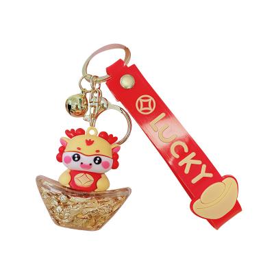 China Rubber National Fashion cartoon twelve zodiac Dragon key chain lovely bag pendant key ring pendant doll Spring Festival small gift for sale