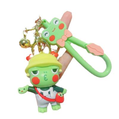 China Cute Style Cartoon Frog Keychain Internet Celebrity Cute Creative Gift Personalized Doll School Bag Car Key Pendant Wholesale for sale