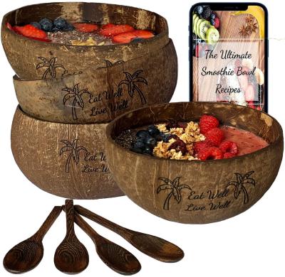 China Home Wooden Bowl Set with Natural Coconut Shell, Serving and Decoration Breakfast Wood Bowls for Food for sale