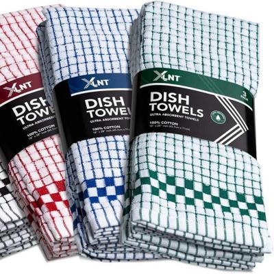 China Amazon Serving High Quality Durable Cotton Eco Friendly 100% Easy Care Kitchen Towels Soft Ultra Absorbent QUICK DRY DRY for sale