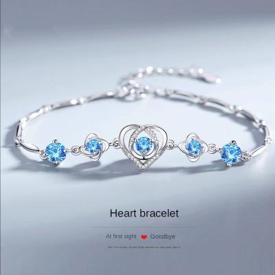 China Wholesale S925 Sterling Silver Love Four-leaf Grass Couples Bracelet Design Sense Of Water Romantic Female Minor Rope Jewelry Anniversary Gift for sale