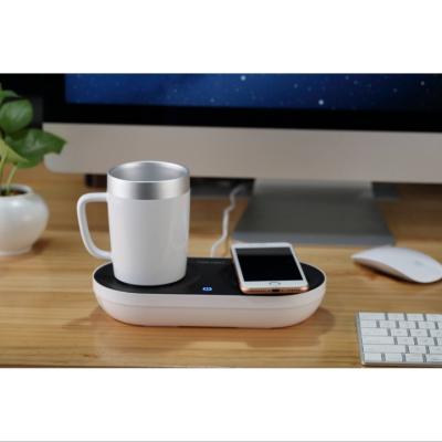 China Eco - Friendly 3 In 1 Cooling And Heating Cup Electric Desktop Smart Electric Desk With Wireless Charger for sale