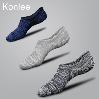 China Large size men invisible breathable non-slip cotton cotton liners autumn silicone antibacterial meias short low-cut single low-cut socks for sale