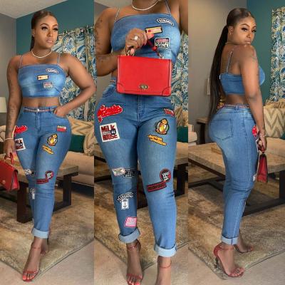 China Plus Size Wipalo Plus Size Zipper Fly Side Lace Up Jeans Skinny High Waist Pockets Denim Pant Women Jeans Set for sale