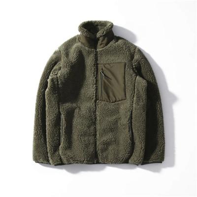 China Breathable Custom Winter Jacket Embroidery Sherpa Fleece Outdoor Jacket With Zipper Pocket for sale