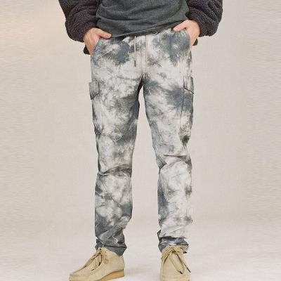 China Custom Design Woven Anti-Wrinkle Mens Logo Cargo Pants Loungewear Straight Fit Dye Nylon Jogging Cargo Pants for sale