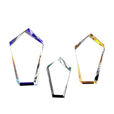 China Custom Crystal Award Europe Logo Irregular Crystal Trophy Award for sale