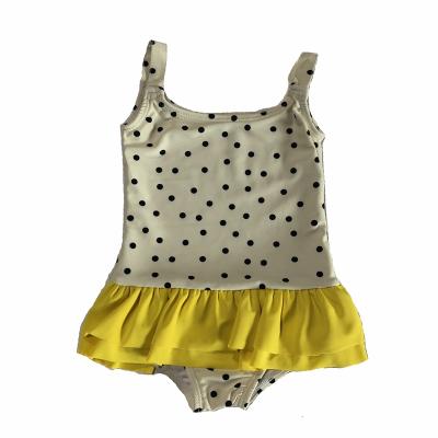 China Breathable Customize Dot Print Girls Swimsuits One Piece Bathing Suits Summer Beach Swimwear With Ruffle Tulle Frill For Girl Toddler Kids for sale