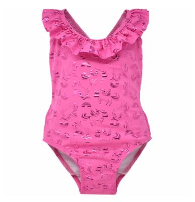 China Breathable Customize Kids One Piece Toddler Girls Ruffle Sleeve Swimsuit Swimwear Beach Swimwear Girl Perfect For Beach Lake Pool for sale