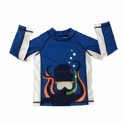 China Boys Top Guard Kids Long Sleeve Water Guard T-shirt Surf Rash Swimwear Breathable Swimwear for Toddlers Boys UPF 50+ for sale