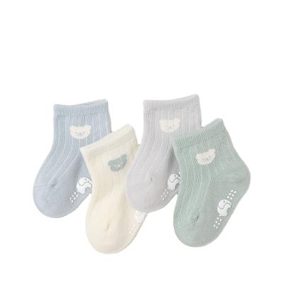 China Spring and summer QUICK DRY wholesale thin wave head cotton breathable mesh baby socks non-slip baby socks for sale