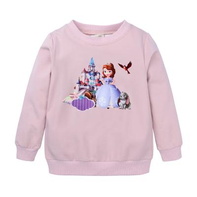 China Low MOQ 2021 Korean Children's Sweaters and Hoodies Anti-Shrink Girl's Clothing Cartoon Printing Crewneck High Quality Girls Sweatshirt for sale