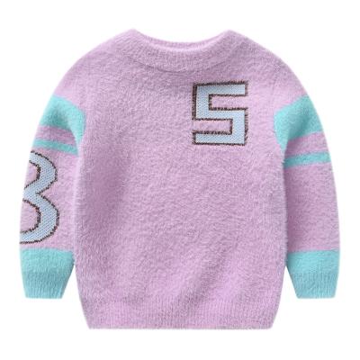 China Autumn/Winter Girls Alphabet Mink Fleece Sweater Girls Sweater Anti-Shrink Design for sale