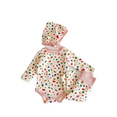 China The 2021 new breathable baby three-piece suit is comfortable in cotton for sale