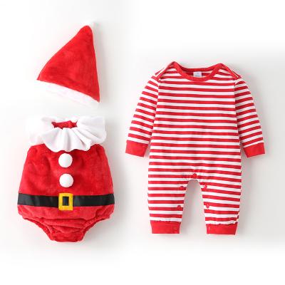 China Chinese Factories Anti-Shrink 3 Piece Santa Claus Costume Boy Outfit Suit Kids Baby Christmas Clothing Set for sale