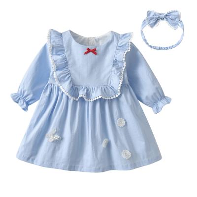 China Summer Baby Girl Cotton Floral Dresses Off Shoulder High Quality Breathable Casual Dress for sale