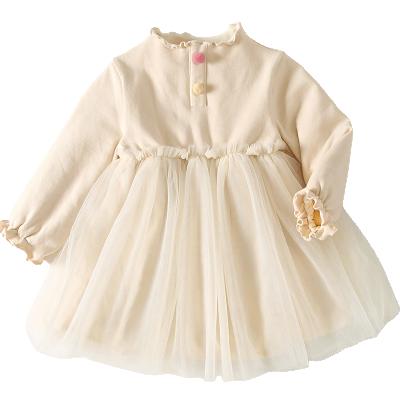 China Anti-wrinkle 2021 autumn winter children's first year children's female baby dress wool knitted dress dress for sale