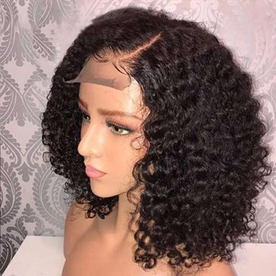 China Short Curly Bob Cut 13*4 4*4 Silky Straight Wave Lace Front Human Hair Wigs With Baby Hair Virgin Brazilian Bob Curly Lace Front Wig for sale