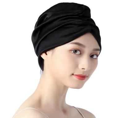 China Gently All Season Women's Satin Home Pillowcase and Turban Bathroom Silk-Lined Nightcap for sale