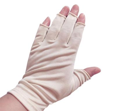 China Gently 2021 new fashion design foreign trade exposed fingers exfoliating body silk glove for sale