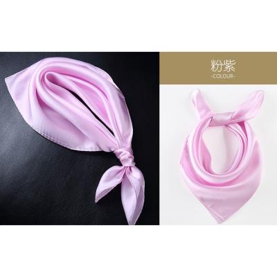 China Fashion Sweet Custom Simplicity Small Women Make Up Satin 100% Silk Hair Scarf Headscarf for sale