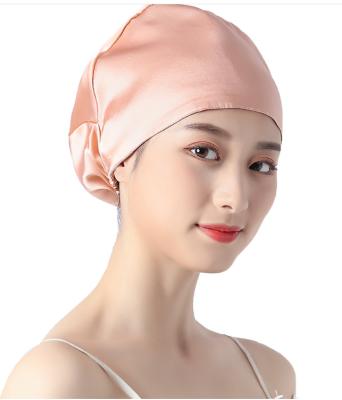 China 2021 new softly beauty home care luxury striped silk satin sleep cap double for sale