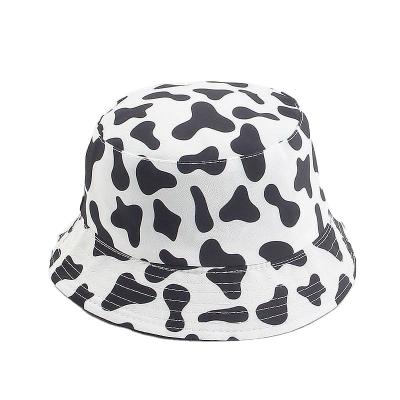 China Full Character Cow Custom Pattern Sublimation Printing Fishing Animal Printed Bucket Hats Unisex Hats for sale