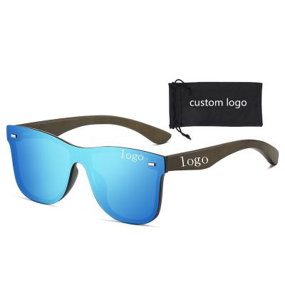 China 2023 Luxury Custom Logo Bamboo Sunglasses Shade Sports Sunglasses Men Shade Wood Temple UV400 Polarized Sunglasses Bamboo for sale