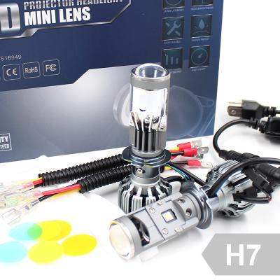 China JG 8000lm Mini Projector Lens LED G7 H7/H4 High Low Beam Motorcycle/Car Headlight Car Light Bulbs Universal for sale