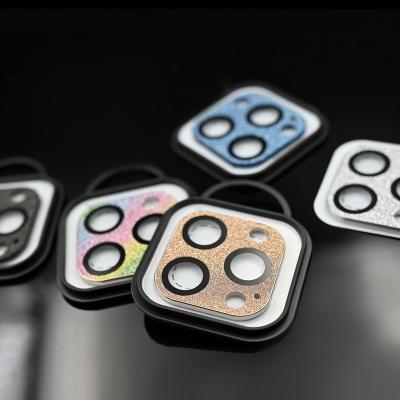 China Bling Glitter Bling Diamond Camera Lens Protector Glass For iPhone 13 12 Pro Max Mini Metal Lens Ring Back Cover For iPhone 11 13Pro 12 Film for sale