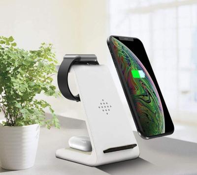 China With Cable 3 in 1 Fast Qi Wireless Charger Stand for iPhone13 12 11/XS/8/AirPods Pro Wireless Charger Station for Apple Watch7/6/5/4/3/2/1 for sale