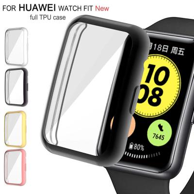 China Silicone Plated Cover For Huawei Watch Full Fit Case Smartwatch TPU Screen Protector Huawei Watch Fitted Case 2021 New for sale