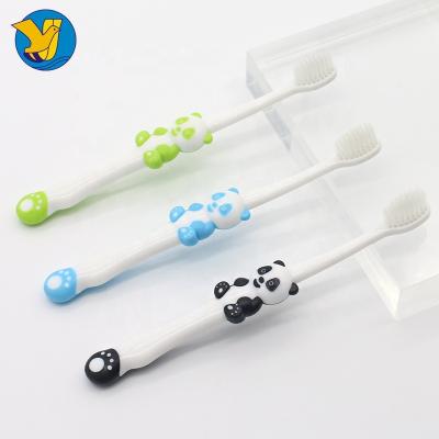 China Disposable Ultra Good Bristle Bear Shape Kids Kids Toothbrush With Toy for sale