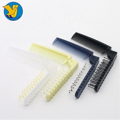 China Portable Collapsible Folding Hair Edge Brush And Double Pressing Combs For Hotel Travel for sale