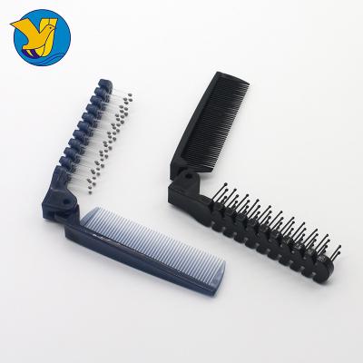 China Factory Folding Fashion Comb Plastic Folding Portable Comb For Hotel Travel for sale