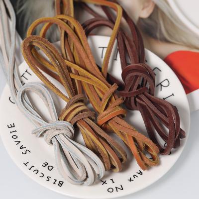 China 2023 DIY Leather Cord E-Co Friendly Top Layers Whip Cord 3.5MM Wide Leather Strap Lace Accessory Material for sale