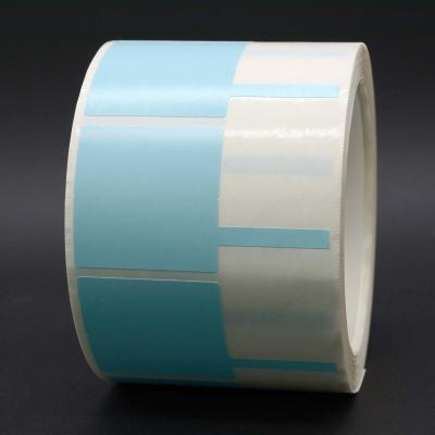 China 70x40mm kabel kleeflabel 1,5 mil blauw mat waterbestendig synthetisch papier kabellabel Te koop