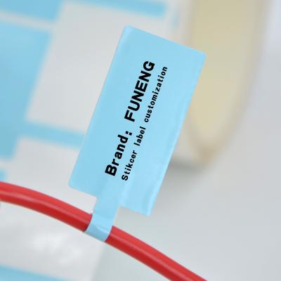 China Anpassbares 70 * 40 mm Vinylkabellabel für verschiedene Kabel- und Drahtkennzeichnungen zu verkaufen