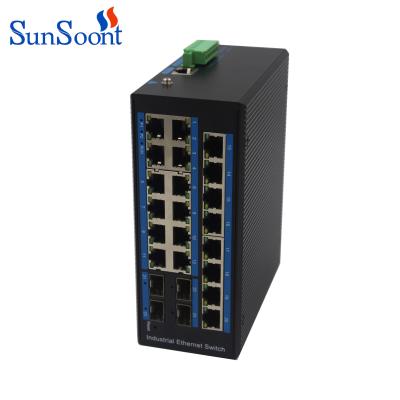 China RJ45 Port Industrial Gigabit Switch 20 LACP Network Switch 4 Ports SFP Controlled for sale