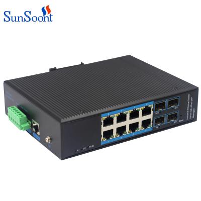 China Industrial LACP Switch Network 4 Port DC12V Managed Network Switch Gigabit SFP For PTZ Camera for sale