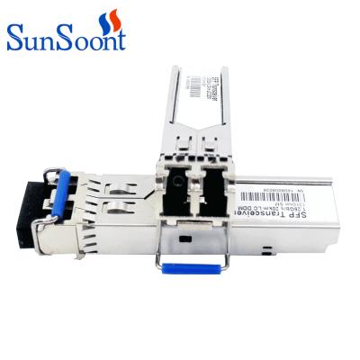 China FTTH FTTX Network Sunsoont SFP 1000base 10km LC 1.25G SFP 1310nm Dual Fiber 20km LC Transceiver DDM for sale