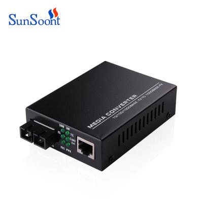 China FTTH FTTx FTTB Network 1310/1550nm Single Mode Fiber WDM 20km Dual Fiber Optic To Rj45 Media Converter for sale