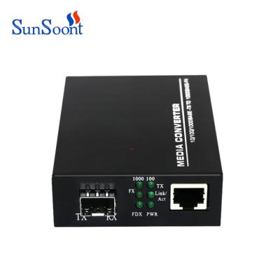 China FTTH FTTx FTTB Network OEM Prices Gigaibt SFP Media Converter 10/100/1000 Core Fiber Optic Media Converter for sale