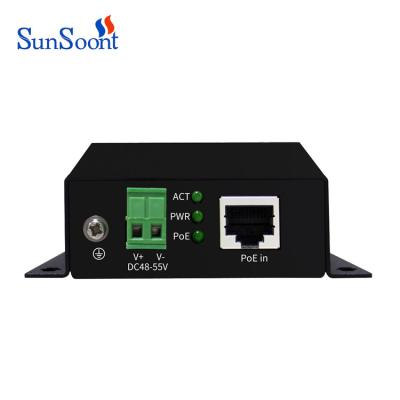 China LACP Sunsoont 250M 1 to 2 Port 48V 10/100Mbps POE and Network Supplement for POE Camera for sale