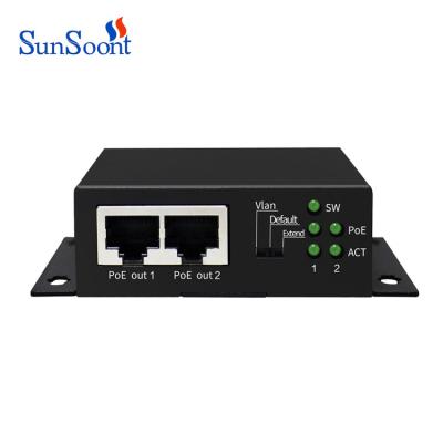 China LACP Sunsoont VLAN POE Port 10/100Mbps POE Supplement with IEEE 802.3af Standard I/O for IP Camera for sale