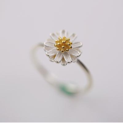 China Custom Popular Popular Ring 925 Sterling Silver Small Daisy Opening Ring lyr0265 for sale