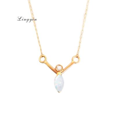 China BOHEMIA Jewelery 9.25 Sterling Silver Hawaiian Opal Horse Eye Shape Necklace Jewelry for sale