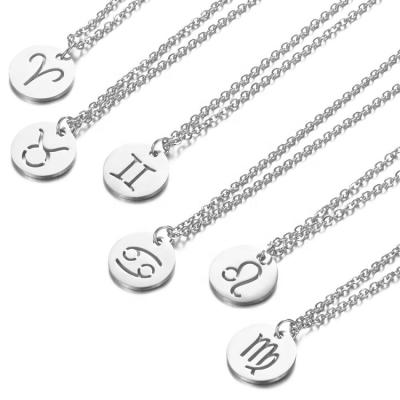 China TRENDY Silver Zodiac Jewelry Stainless Steel Zodiac Necklace LY-TN509 for sale