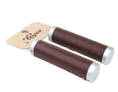 China Retro BMX Gyes G-1035L Cow Road Bike Grip Bar Bicycle Leather Handlebar Grips for sale